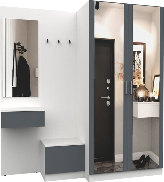 Изображение товара Секция в прихожую Интермебель Марсель-158 / МР 01-158 (графит серый)