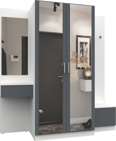 Изображение товара Секция в прихожую Интермебель Марсель-158 / МР 01-158 (графит серый)