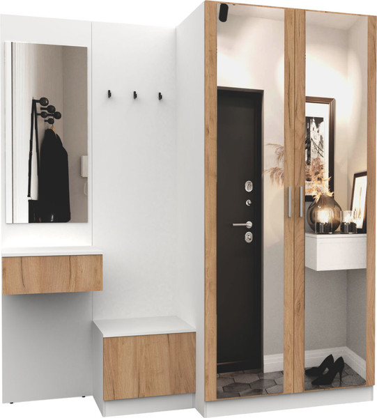 Изображение товара Секция в прихожую Интермебель Марсель-158 / МР 01-158 (дуб крафт золотой)