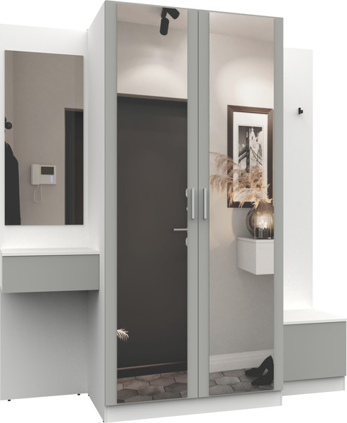 Изображение товара Секция в прихожую Интермебель Марсель-158 / МР 01-158 (шиншилла серая)