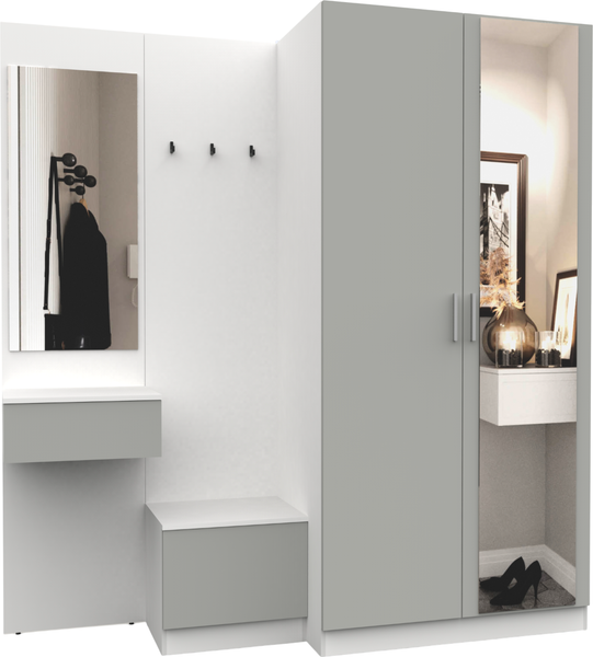 Изображение товара Секция в прихожую Интермебель Марсель-160 / МР 01-160 (шиншилла серая)