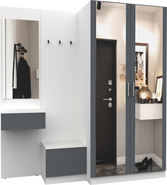 Изображение товара Секция в прихожую Интермебель Марсель-161 / МР 01-161 (графит серый)