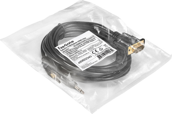 Изображение товара Кабель ExeGate EX-HDMIM-VGAM-3.5JackS-3.0 / EX294720RUS (3м)
