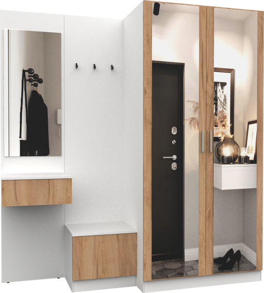 Изображение товара Секция в прихожую Интермебель Марсель-164 / МР 01-164 (дуб крафт золотой)