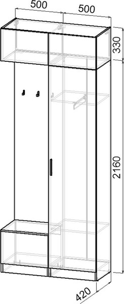 Изображение товара Секция в прихожую Интермебель Марсель-201 / МР 01-201 (белый премиум)