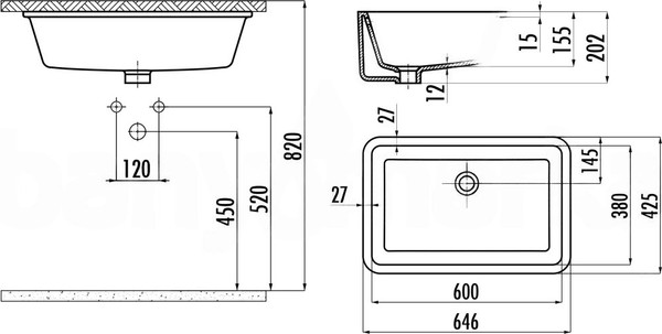 Изображение товара Умывальник Creavit TP 38x60 / TP760-00CB00E-0000
