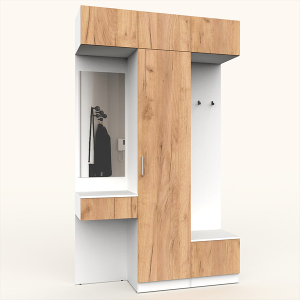 Изображение товара Секция в прихожую Интермебель Марсель-205 / МР 01-205 (дуб крафт золотой)