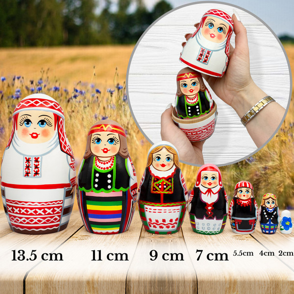 Изображение товара Матрешка сувенирная Брестская Фабрика Сувениров Традиционные строи женского костюма Беларуси / 7207