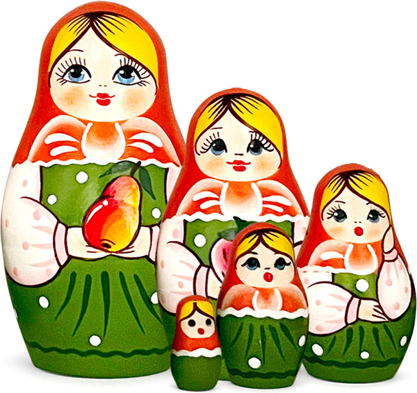 Изображение товара Матрешка сувенирная Брестская Фабрика Сувениров Русские с фруктовыми мотивами / 5069
