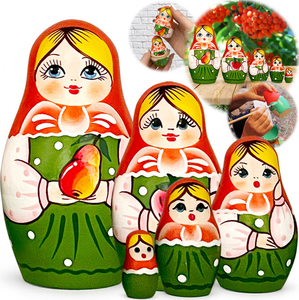 Изображение товара Матрешка сувенирная Брестская Фабрика Сувениров Русские с фруктовыми мотивами / 5069