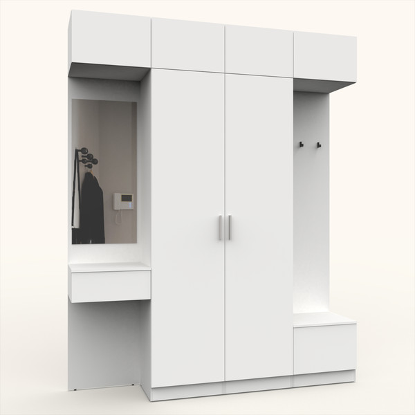 Изображение товара Секция в прихожую Интермебель Марсель-207 / МР 01-207 (белый премиум)