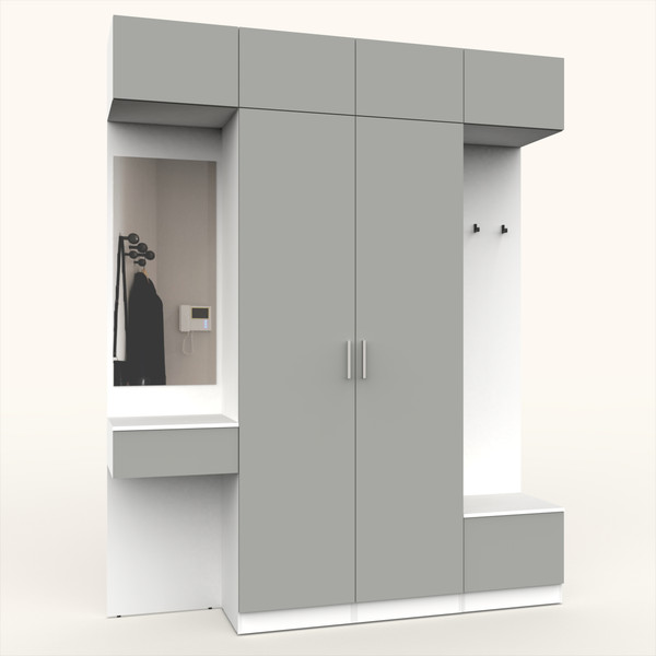 Изображение товара Секция в прихожую Интермебель Марсель-207 / МР 01-207 (шиншилла серая)