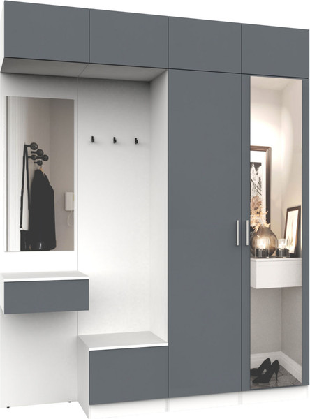 Изображение товара Секция в прихожую Интермебель Марсель-208 / МР 01-208 (графит серый)