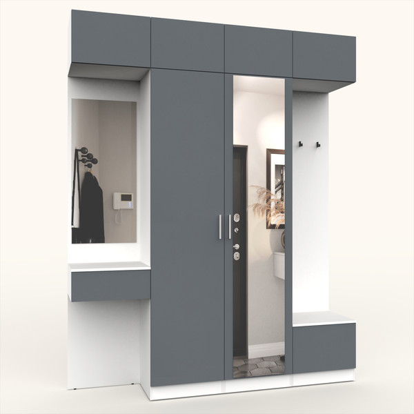 Изображение товара Секция в прихожую Интермебель Марсель-208 / МР 01-208 (графит серый)