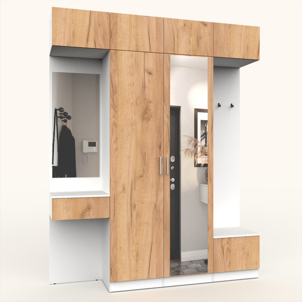 Изображение товара Секция в прихожую Интермебель Марсель-208 / МР 01-208 (дуб крафт золотой)