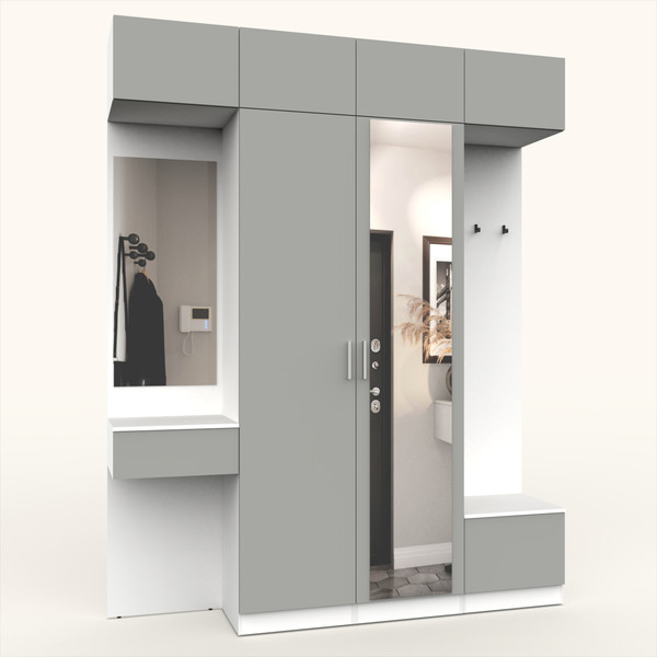 Изображение товара Секция в прихожую Интермебель Марсель-208 / МР 01-208 (шиншилла серая)