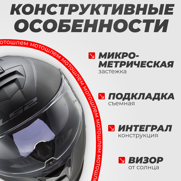 Изображение товара Мотошлем LS2 FF800 Storm II Solid (S, матовый серый)