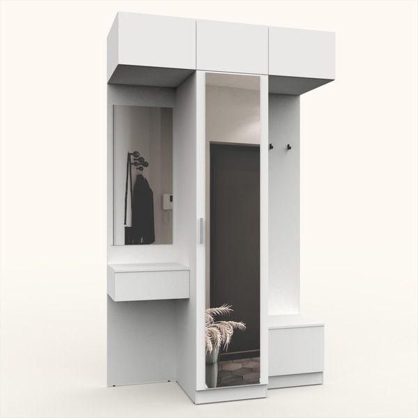 Изображение товара Секция в прихожую Интермебель Марсель-255 / МР 01-255 (белый премиум)