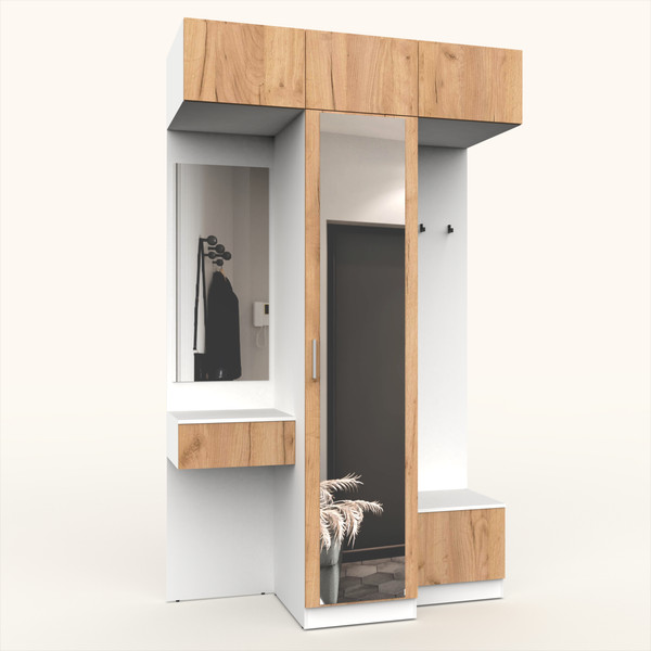 Изображение товара Секция в прихожую Интермебель Марсель-255 / МР 01-255 (дуб крафт золотой)