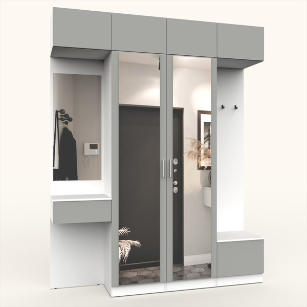 Изображение товара Секция в прихожую Интермебель Марсель-209 / МР 01-209 (шиншилла серая)