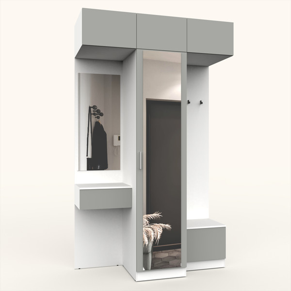 Изображение товара Секция в прихожую Интермебель Марсель-255 / МР 01-255 (шиншилла серая)