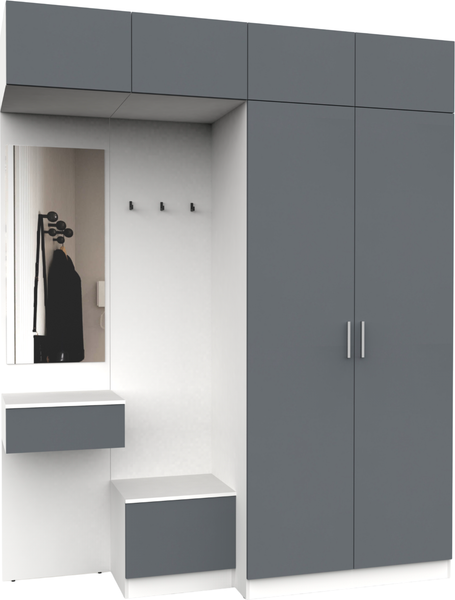 Изображение товара Секция в прихожую Интермебель Марсель-256 / МР 01-256 (графит серый)