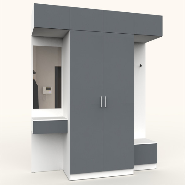 Изображение товара Секция в прихожую Интермебель Марсель-256 / МР 01-256 (графит серый)