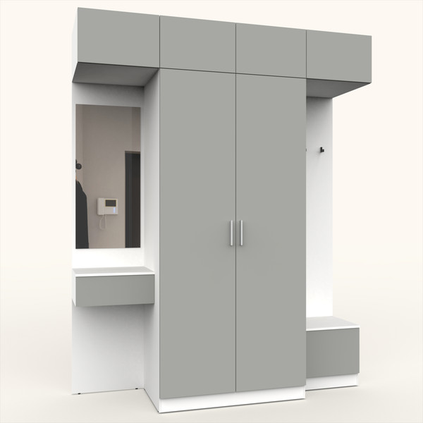 Изображение товара Секция в прихожую Интермебель Марсель-256 / МР 01-256 (шиншилла серая)