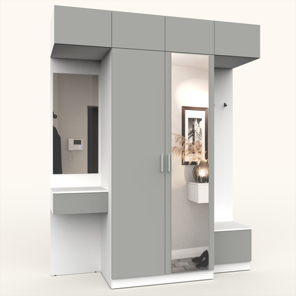 Изображение товара Секция в прихожую Интермебель Марсель-257 / МР 01-257 (шиншилла серая)