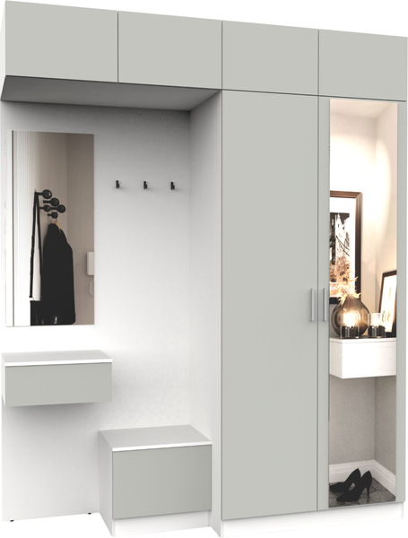 Изображение товара Секция в прихожую Интермебель Марсель-257 / МР 01-257 (шиншилла серая)