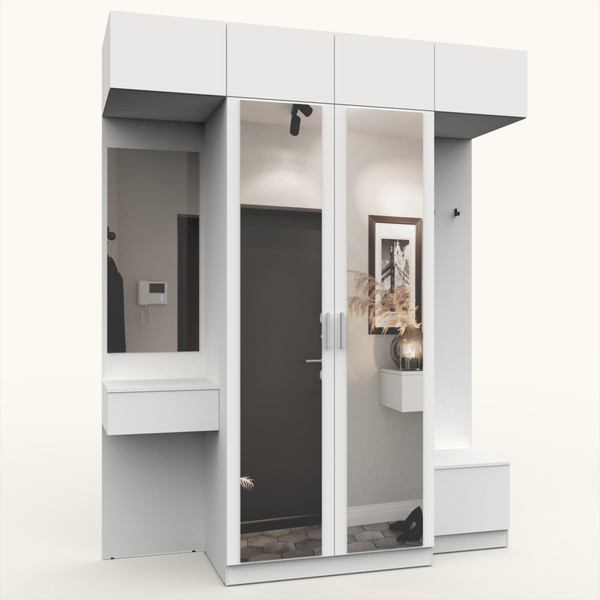 Изображение товара Секция в прихожую Интермебель Марсель-258 / МР 01-258 (белый премиум)