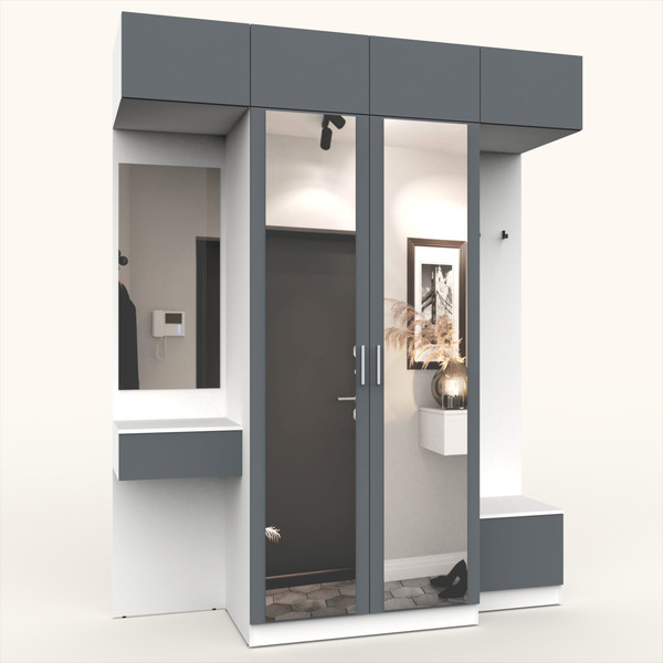 Изображение товара Секция в прихожую Интермебель Марсель-258 / МР 01-258 (графит серый)