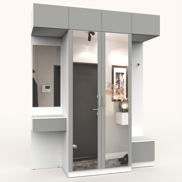 Изображение товара Секция в прихожую Интермебель Марсель-258 / МР 01-258 (шиншилла серая)