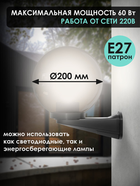 Изображение товара Бра уличное Дабер НБУ 01-60-20хДЧ (дымчатый)