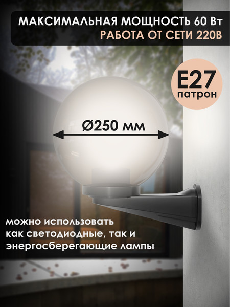 Изображение товара Бра уличное Дабер НБУ 01-60-25хДЧ (дымчатый)