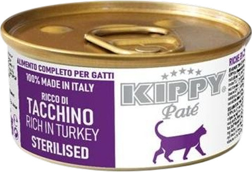 Изображение товара Влажный корм для кошек Kippy Cat Паштет с индейкой для стерилизованных кошек (85г)