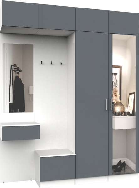 Изображение товара Секция в прихожую Интермебель Марсель-211 / МР 01-211 (графит серый)