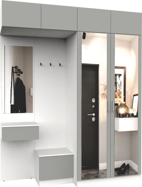 Изображение товара Секция в прихожую Интермебель Марсель-264 / МР 01-264 (шиншилла серая)