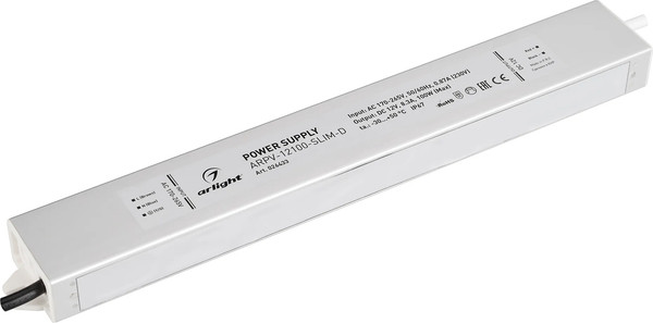 Изображение товара Адаптер для светодиодной ленты Arlight ARPV-12100-SLIM-D 12V 8.3A 100W / 026433