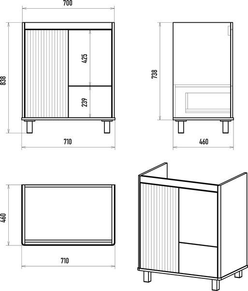 Изображение товара Тумба под умывальник Brevita Risacca Pistachio 70 / RIS-06070-0842Я (фисташковый)