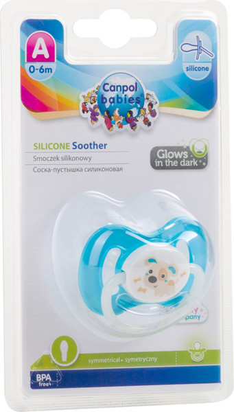 Изображение товара Пустышка Canpol Bunny&Company силиконовая симметричная 0-6мес / 23/268 (голубой)