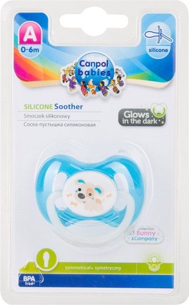 Изображение товара Пустышка Canpol Bunny&Company силиконовая симметричная 0-6мес / 23/268 (голубой)