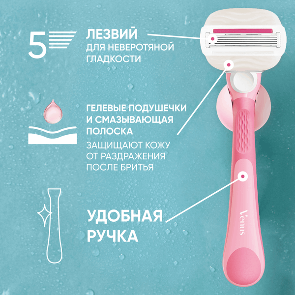Изображение товара Бритвенный станок Gillette Venus Comfortglide Miami (1 сменная кассета + держатель)