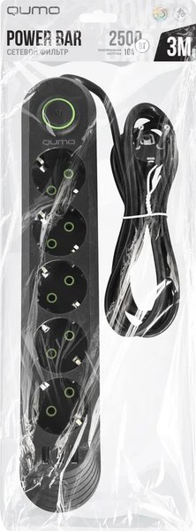 Изображение товара Сетевой фильтр Qumo Power Bar Light SPFS P-0009 / Q51555 (черный)