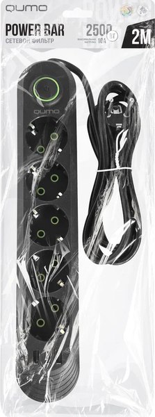 Изображение товара Сетевой фильтр Qumo Power Bar Light SPFS P-0009 / Q51553 (черный)