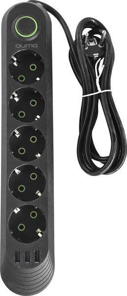 Изображение товара Сетевой фильтр Qumo Power Bar Light SPFS P-0009 / Q51553 (черный)