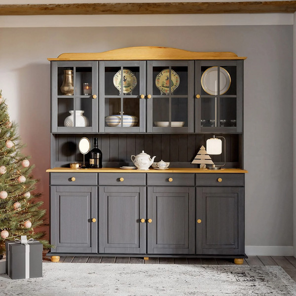 Изображение товара Тумба Dipriz Lena 4дв + 4ящ / Д.10364.3 (серый воск/антик)