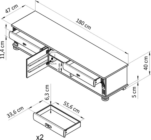 Изображение товара Тумба Dipriz Susanna 1дв + 2 ящ / Д.50215.2 (сосна/серый RAL7016)