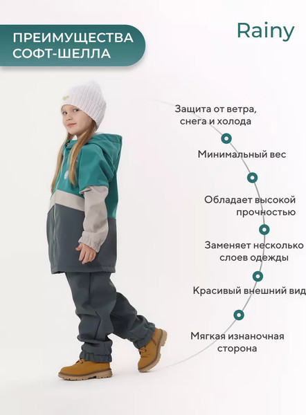 Изображение товара Комплект прогулочной детской одежды Rant Rainy / 163/6-104 (Gray Green, р.104)