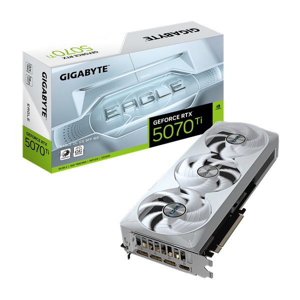 Изображение товара Видеокарта Gigabyte GeForce RTX 5070 Ti Eagle OC Ice SFF 16G GDDR7 (GV-N507TEAGLEOC ICE-16GD)